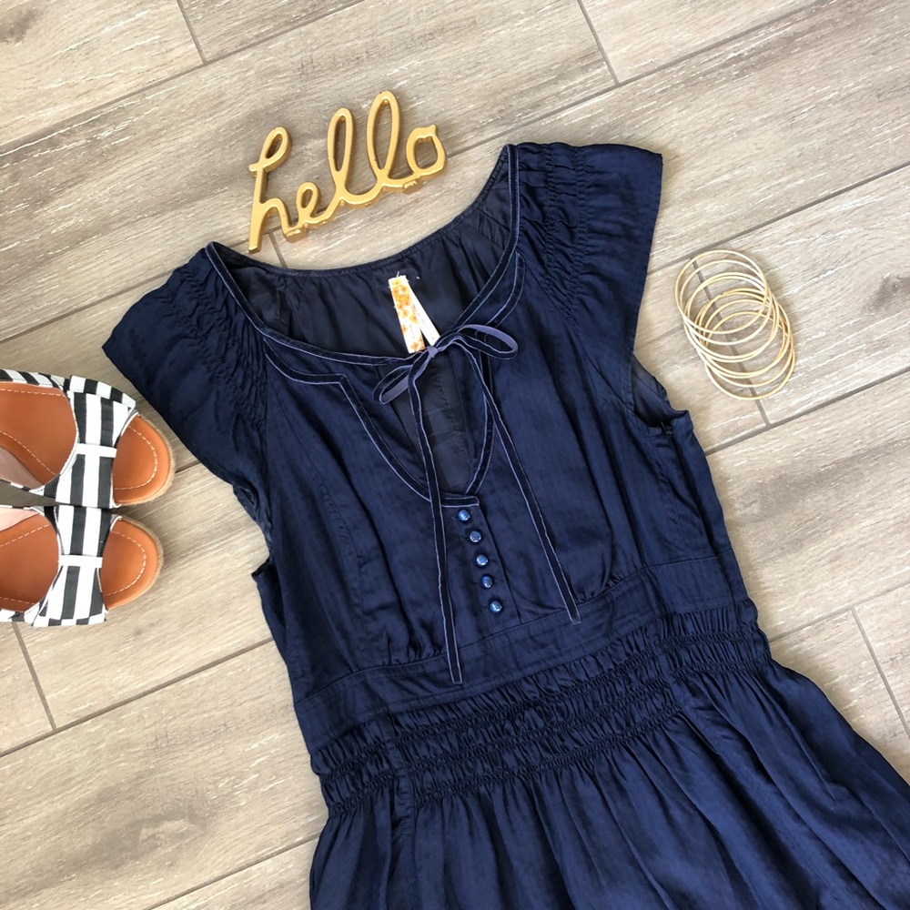 Anthropologie Maeve Ingrid Sapphire Dress Silk 6
